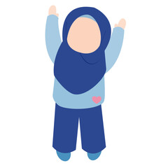 Muslim Girl Doing Exercise