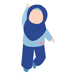Muslim Girl Doing Exercise