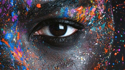 Naklejka premium Colorful Eye Close-up Abstract Art and Beauty