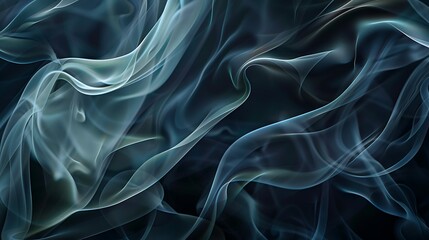 Abstract Teal Smoke Swirls: A Study in Serene Movement