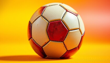 Obraz premium Close-Up of a Classic Soccer Ball with Vibrant Background Colors