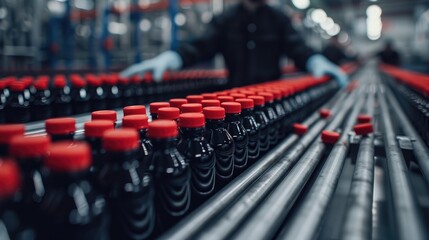 Automated bottling plant processes a multitude of filled beverage containers
