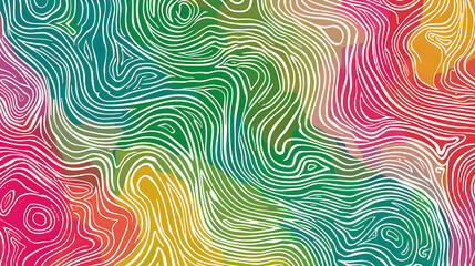 Fototapeta premium Colorful Abstract Line Art with Swirling Patterns and Gradient Background