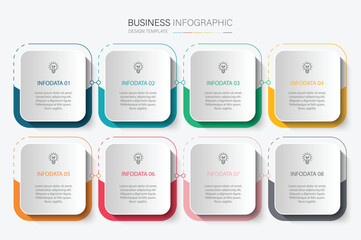 infographic vector illustration with 3, 8, 5, 6 steps, infographic template design. Can be used for process diagrams, presentations, workflows.