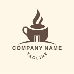 Coffee logo, abstract coffee cup logo icon vector