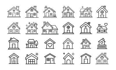 Real Estate and Home Icon Pack – House, Apartment, and More