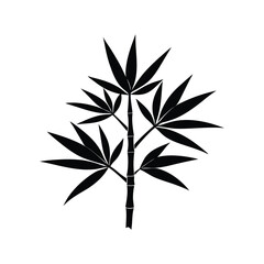bamboo leaf of a silhouette art