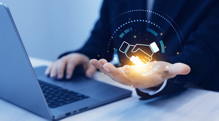 Partnership and business deal concept.Trust in business relationships and financial...