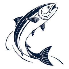 silhouette fish image on white background