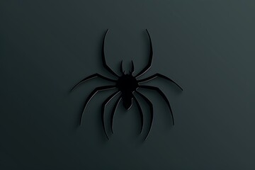 Minimalistic Halloween spider icon, designed with clean lines in black.
