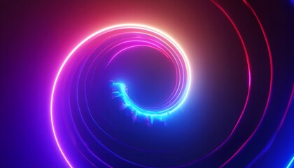 Naklejka premium Glowing neon spiral creating a spring like shape with vibrant colors