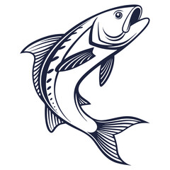 silhouette fish image on white background