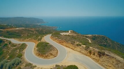 Winding Coastal Road, Mediterranean Views