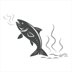 silhouette fish image on white background