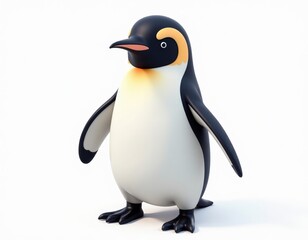 Fototapeta premium Cute Penguin Character: 3D Model Isolated on White