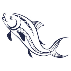 silhouette fish image on white background