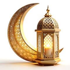 golden lamp on a white background