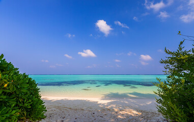 Indian Ocean coast in the Maldives