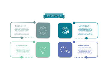Obraz premium Infographic design template. Creative concept with 4 steps. Can be used for workflow layout, diagram, banner, web design. Vector illustration