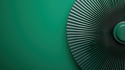 Abstract pattern with round fan shape and deep green background