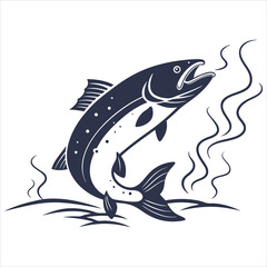 silhouette fish image on white background