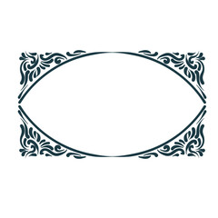 art nouveau abstract leaves floral vector frame line artistic