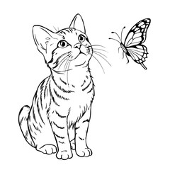 Adorable Simplicity: Basic Cute Cat Silhouettes for Vector Art