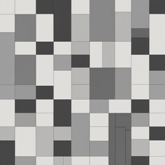 Randomized Square Pattern | Mosaic Tile Canvas in the Bathroom | Black White gray | Flor Wall Club Gilaf design | Abstract Image Background