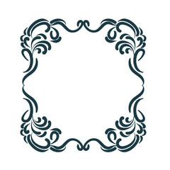 art nouveau abstract leaves floral vector frame line artistic