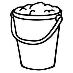 sustainability Agrotourism doodle line art. a bucket of milk clipart dairy theme