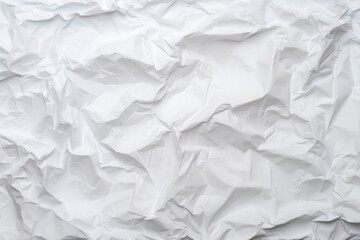 A close-up of a crumpled white paper texture background with copy space.