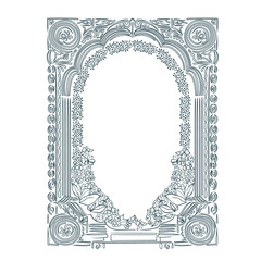 Indian ornamental flowery vector nature frame line artistic
