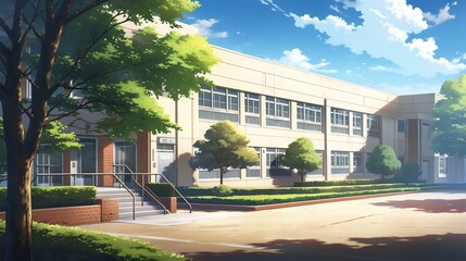 Serene High School Campus with White Building