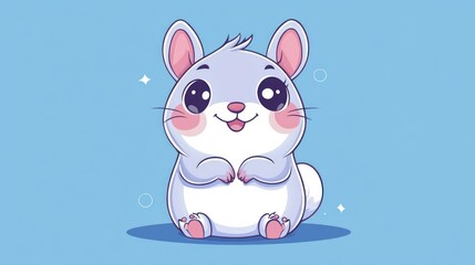 A Cute Cartoon Illustration Depicting An Adorable Small Rodent