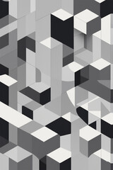 Obraz premium Randomized Square Pattern | Mosaic Tile Canvas in the Bathroom | Black White gray | Flor Wall Club Gilaf design | Abstract Image Background