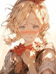 Sad Anime Girl with Tears - Emotional Illustration