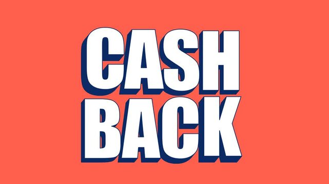 Cashback Text Animation,  Transparent background, looping animation