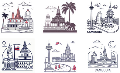 vector building architecture travel city landmark icon illustration tower silhouette monuments skyline church set symbol europe monument london italy house famous tourism paris icons black