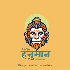 Hanuman for Hanuman Jayanti Janmotsav celebration background for religious holiday of India,n hanuman jayanti illustration in flat style
