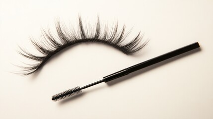 Naklejka premium False Eyelashes and Mascara Brush