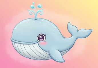 Adorable Baby Whale Illustration