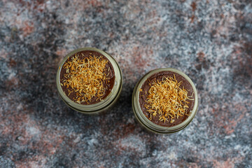 Trendy dessert dubai chocolate magnolia.