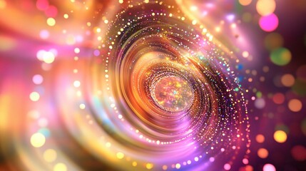 Luminous Vortex: A swirling abstract of radiant light and bokeh effects