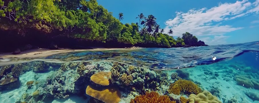 The vibrant coral reefs of Cahuita National Park, offering a paradise for divers