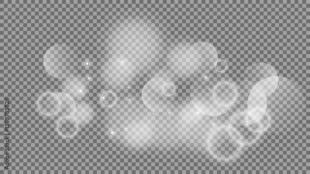 Poster bokeh circles on transparent background