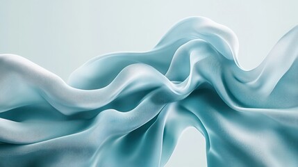 Obraz premium Abstract Teal Fabric Swirls: A Study in Smooth, Flowing Drapery