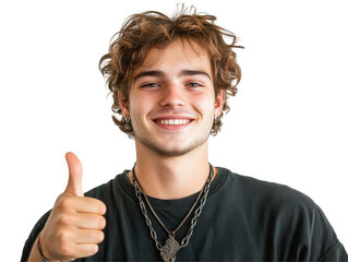 Isolated Guy giving Thumb Up