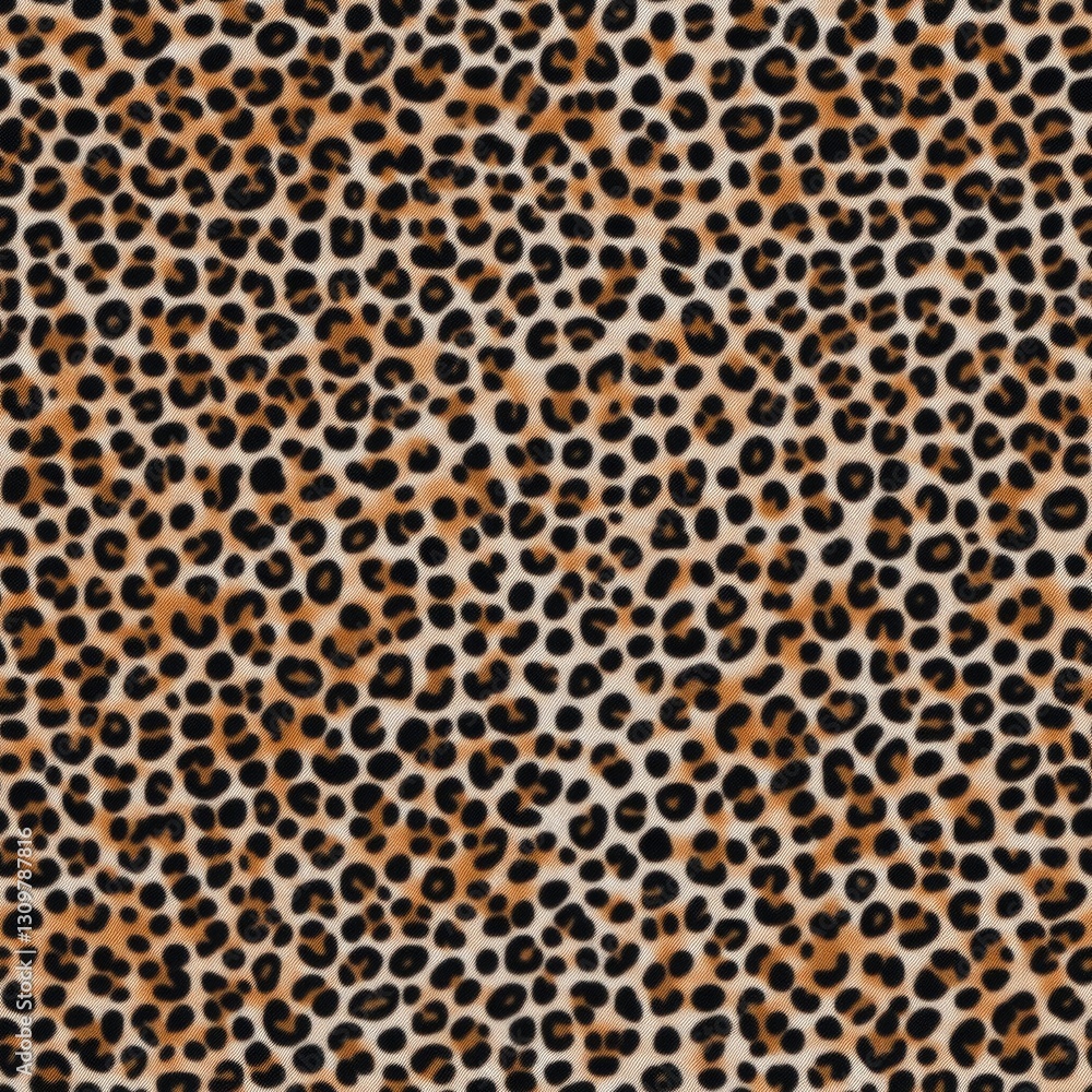 Poster Leopard print fabric features a vibrant texture with a dynamic pattern of spots creating a lively backdrop perfect for fashion designs SEAMLESS PATTERN