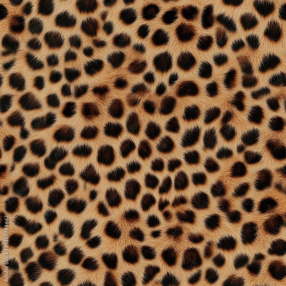 Poster leopard print fabric features a vibrant texture with a dynamic pattern of spots creating a lively ba