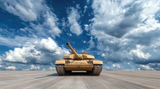 Visitors explore the Challenger 2 tank at an outdoor military exhibition, gathering around to learn about its features and history